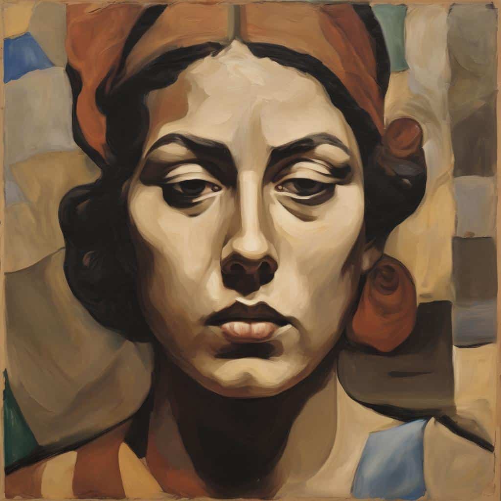 Μοντέρνα πορτρέτο σε ζωγραφική με έμφαση στη διάσημη Μαία, δημιουργία από την τέχνη μέσα στους αιώνες με έργα διάσημων καλλιτεχνών.